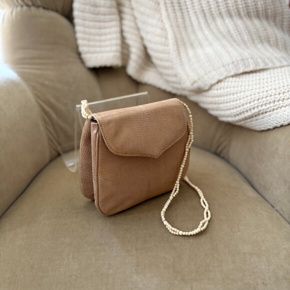 VTG Auth LANA of LONDON By LANA MARKS Genuine Karung Lizard Minaudiere Bag - Picture 1 of 7